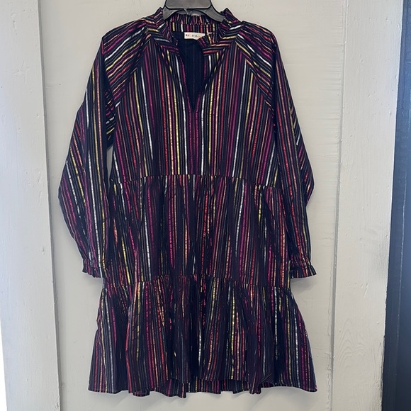Roller Rabbit Dresses & Skirts - Roller Rabbit Janni Rainbow Lurex Stripe Tiered Swing Dress‎ Size XS